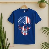 American Skull Flag Usa Patriotic 4th Of July Gift T-Shirt thumb 2