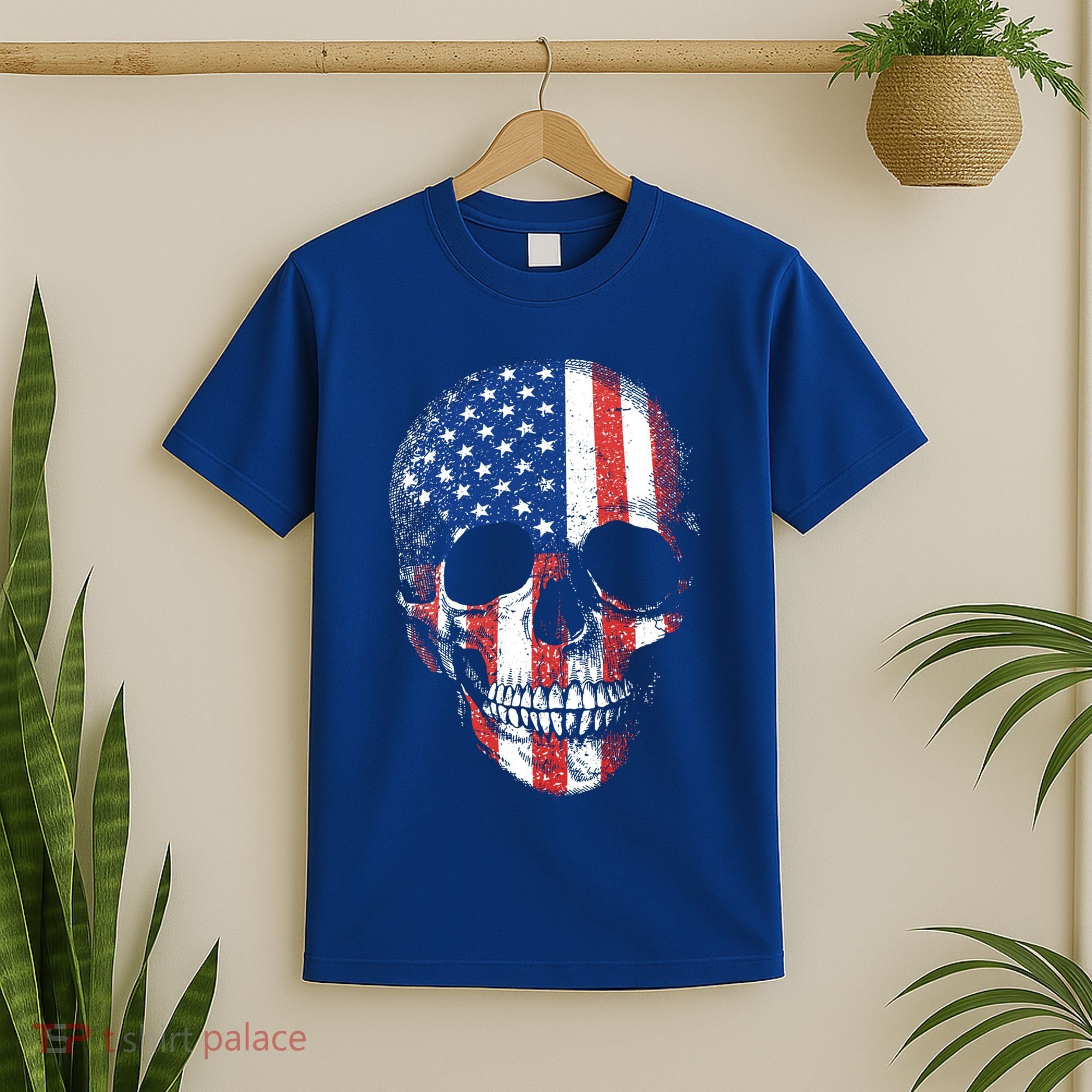 American Skull Flag Usa Patriotic 4th Of July Gift T-Shirt