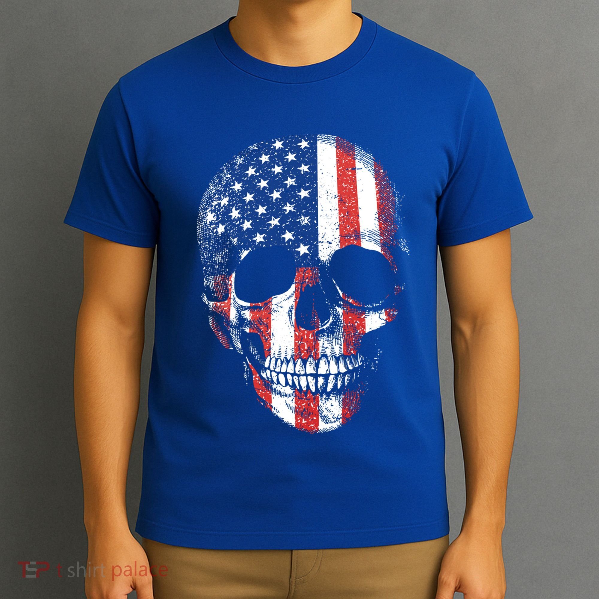 American Skull Flag Usa Patriotic 4th Of July Gift T-Shirt
