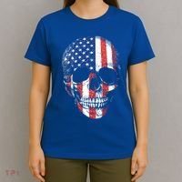 American Skull Flag Usa Patriotic 4th Of July Gift T-Shirt thumb 4