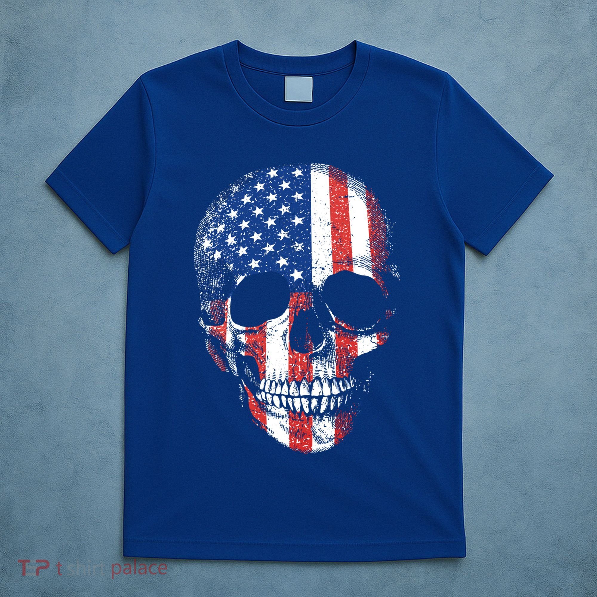 American Skull Flag Usa Patriotic 4th Of July Gift T-Shirt