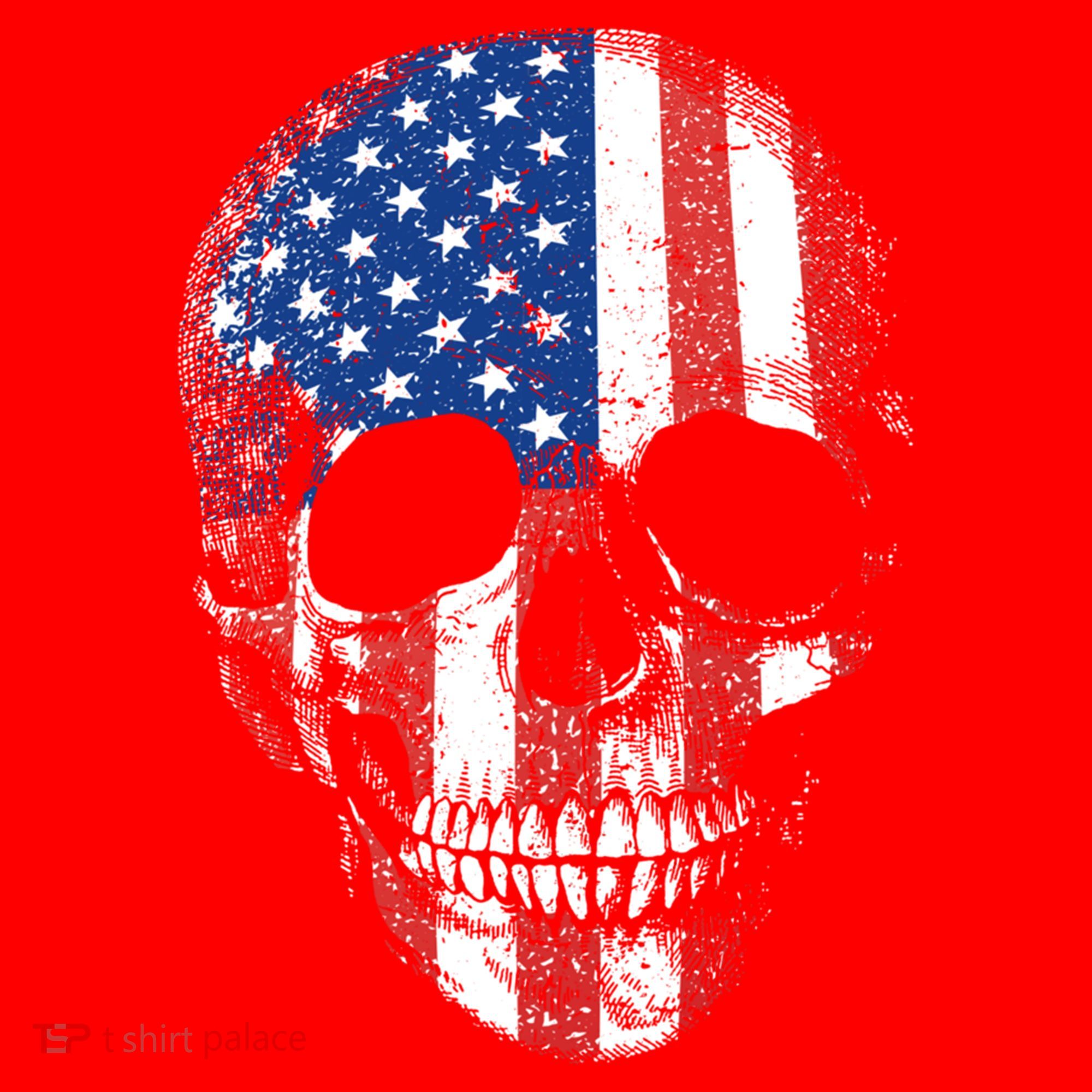 American Skull Flag Usa Patriotic 4th Of July Gift Santa Hat