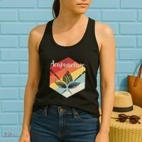 American Softball Flag Players And Bat Women's Tank Top thumb 2
