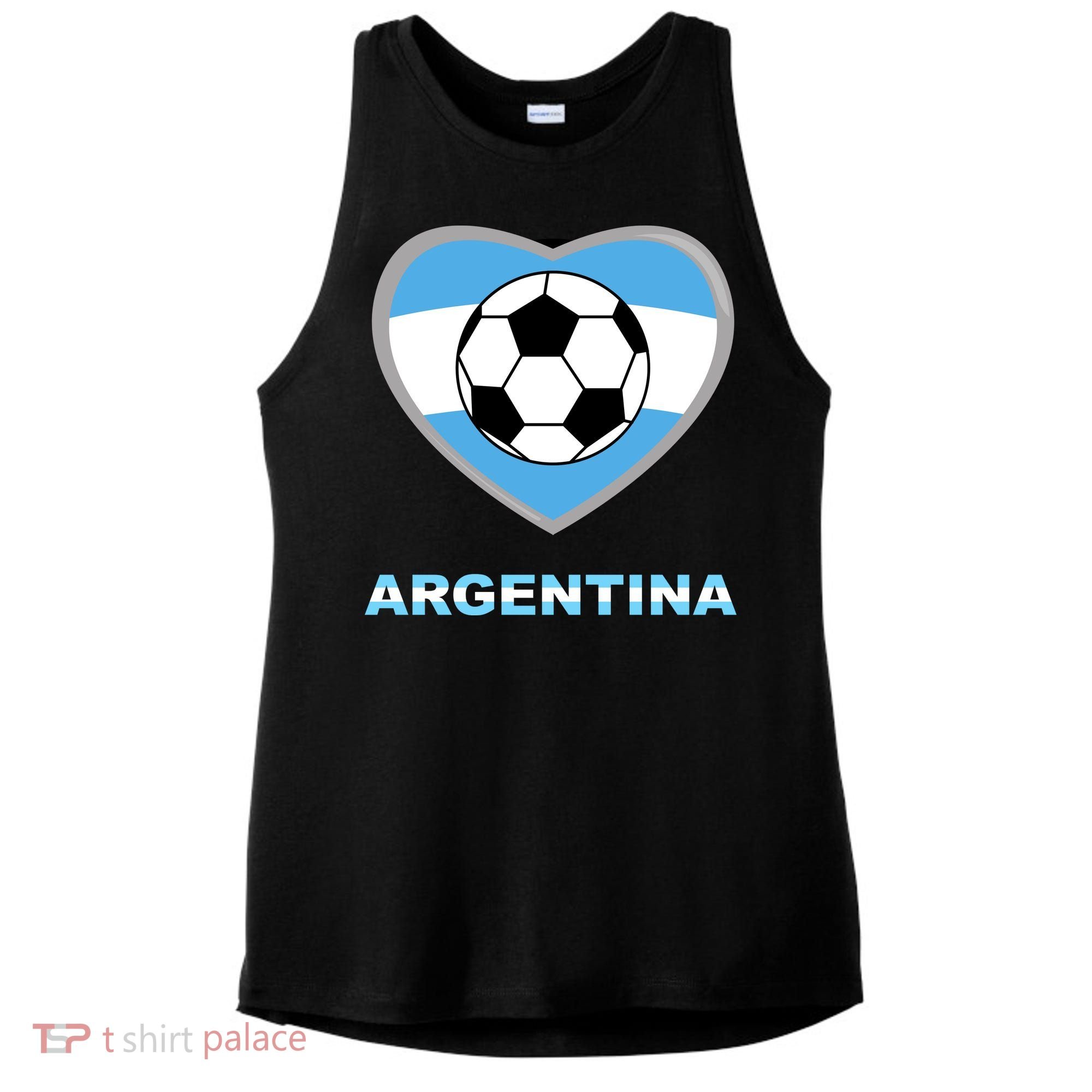 Argentina Soccer Football Argentinian Flag Ladies PosiCharge Tri-Blend Wicking Tank