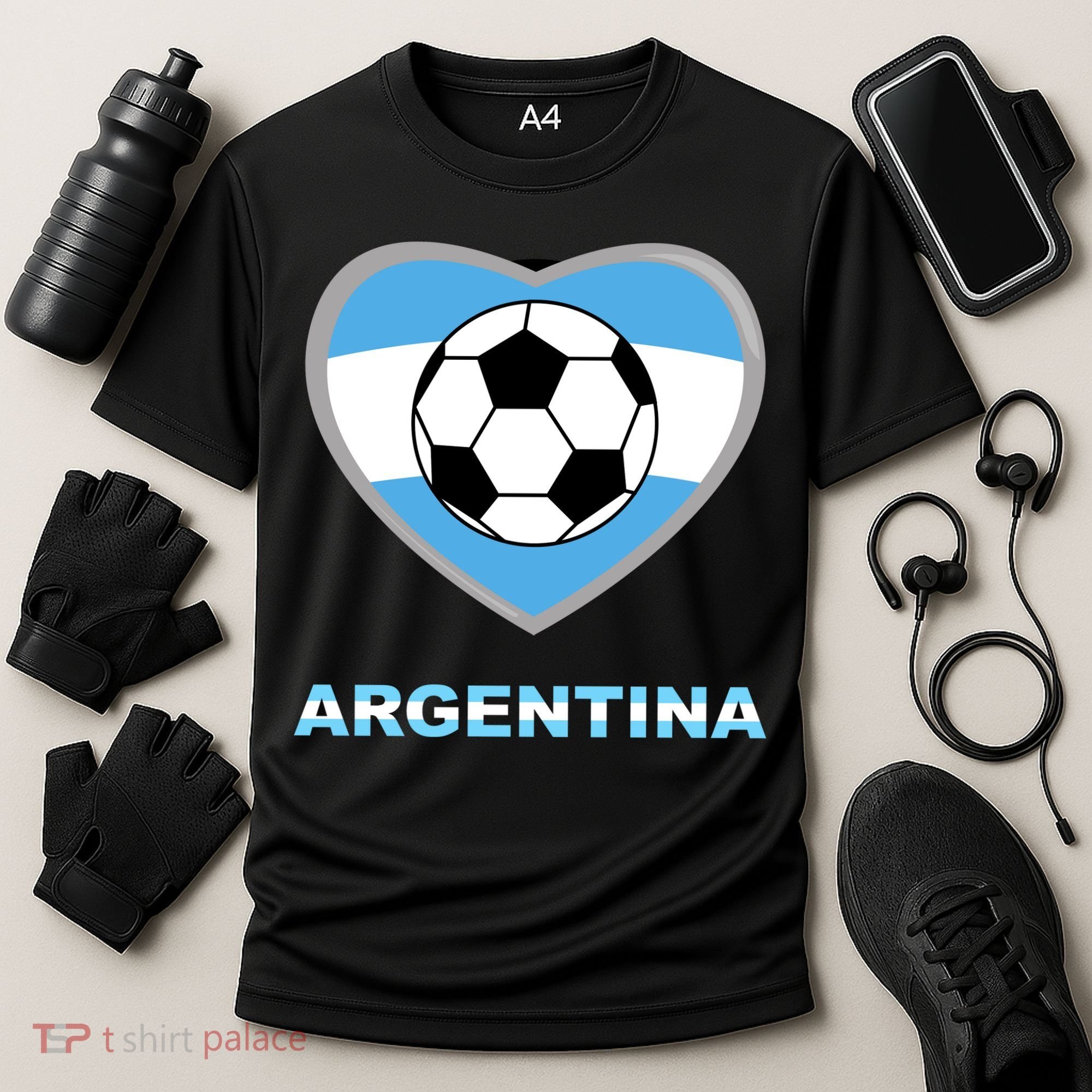 Argentina Soccer Football Argentinian Flag Cooling Performance Crew T-Shirt