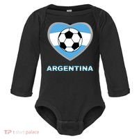 Argentina Soccer Football Argentinian Flag Baby Long Sleeve Bodysuit thumb 0