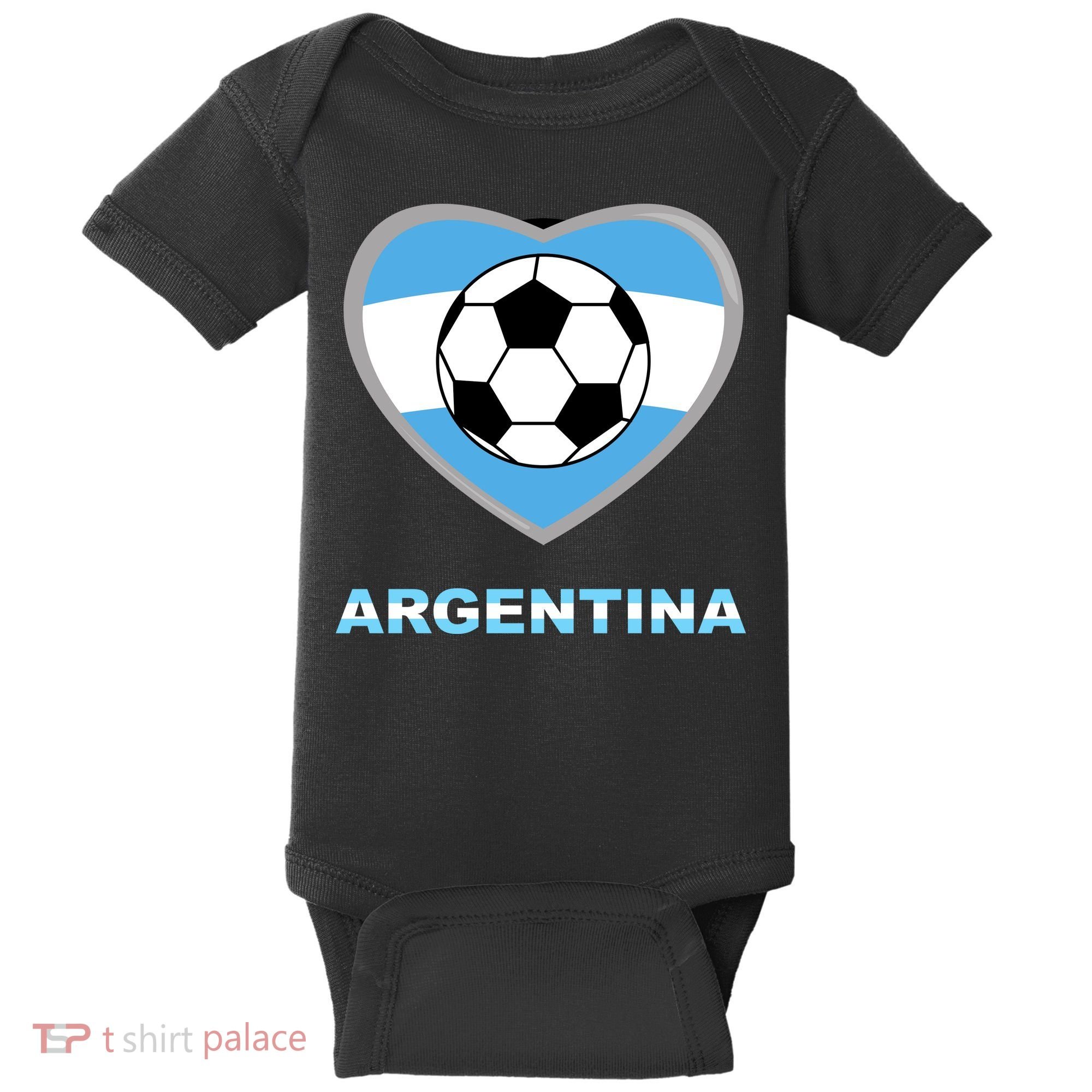 Argentina Soccer Football Argentinian Flag Baby Bodysuit