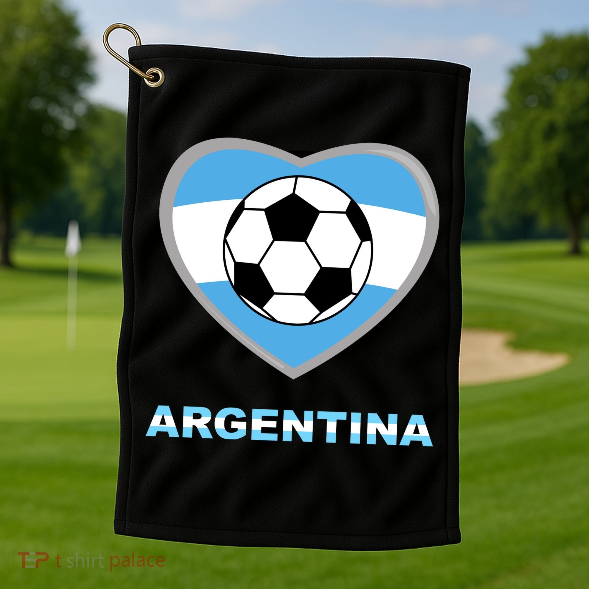 Argentina Soccer Football Argentinian Flag Golf Towel