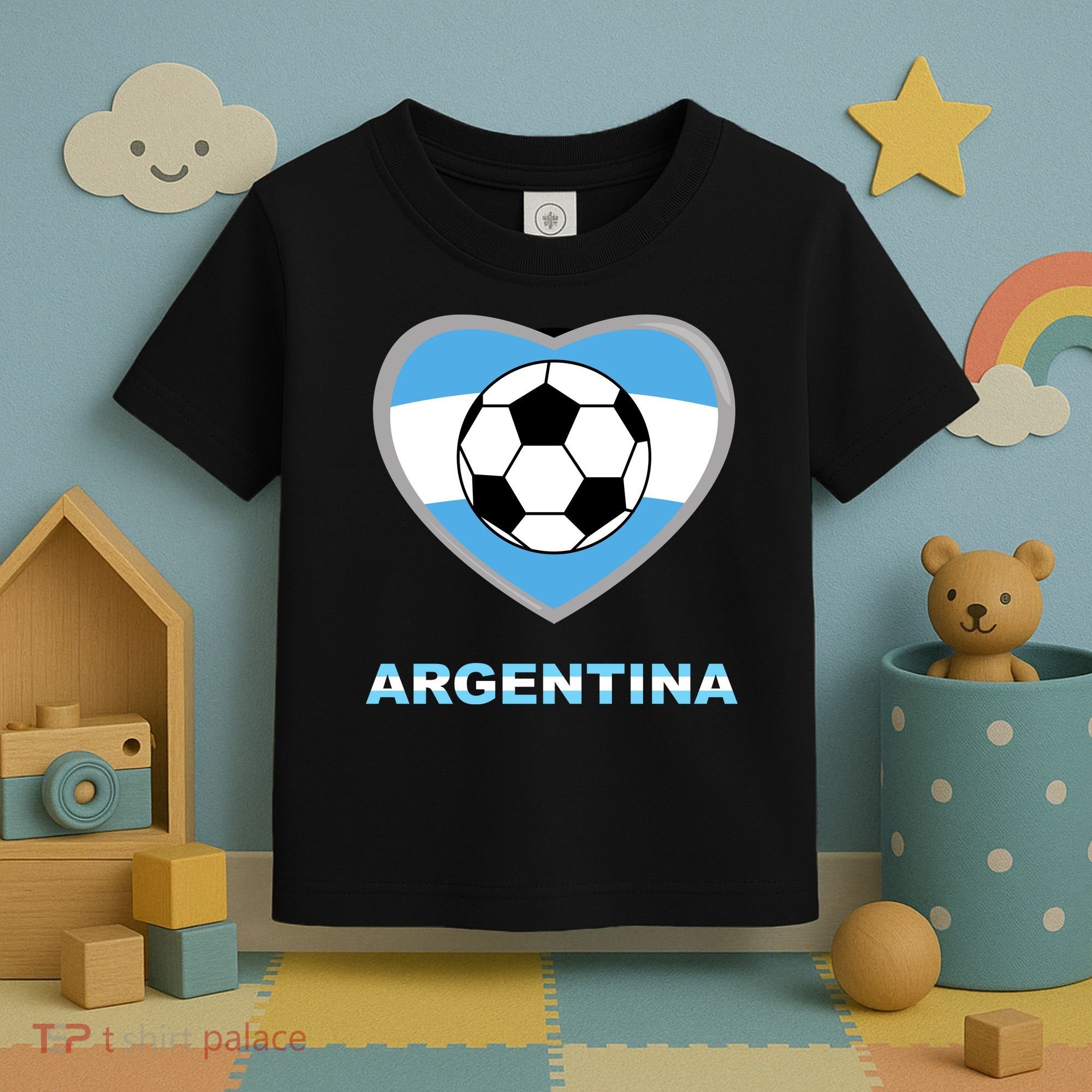 Argentina Soccer Football Argentinian Flag Toddler T-Shirt