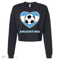 Argentina Soccer Football Argentinian Flag Cropped Pullover Crew thumb 0