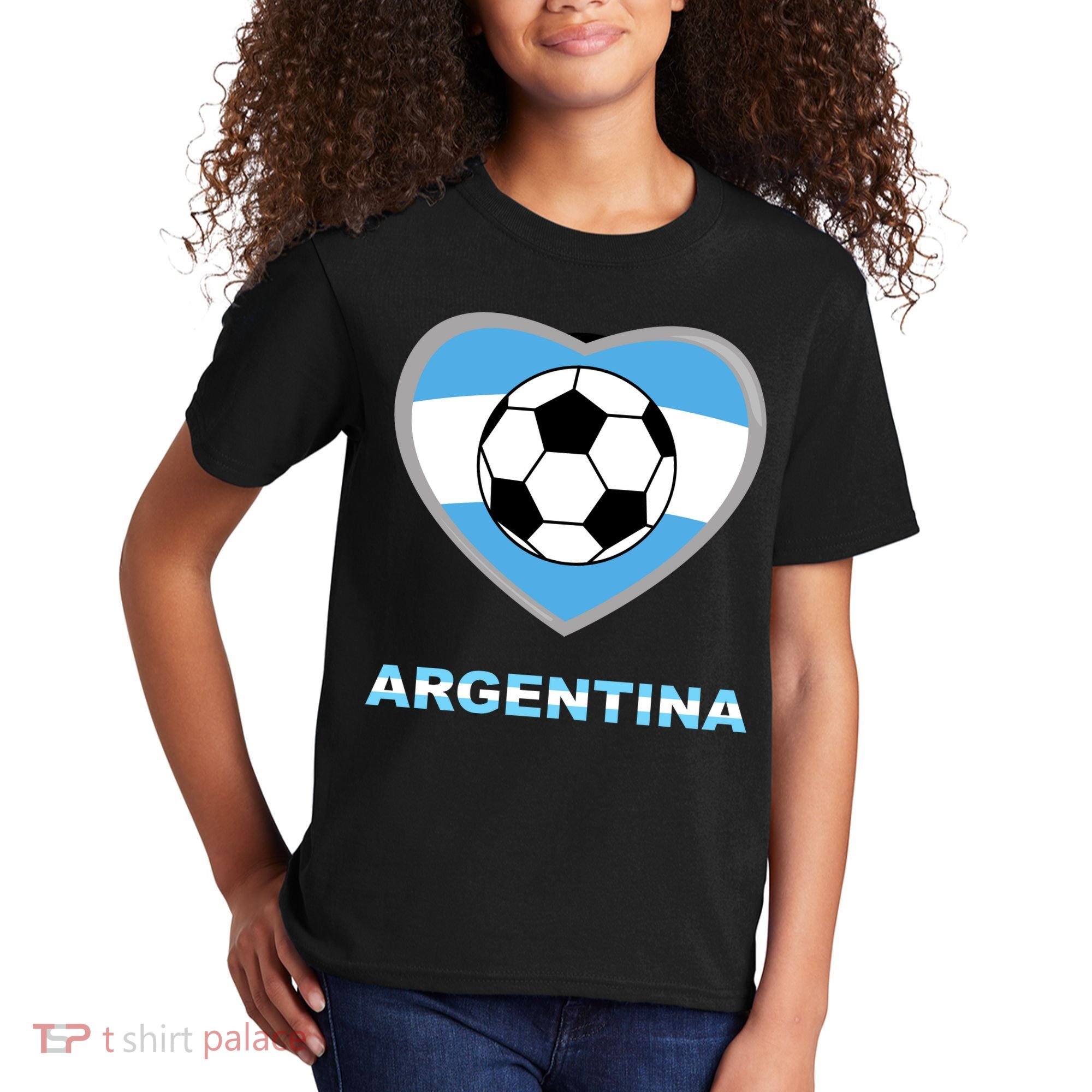Argentina Soccer Football Argentinian Flag Kids T-Shirt