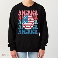 America Smiley Face Women's Sweatshirt thumb 0