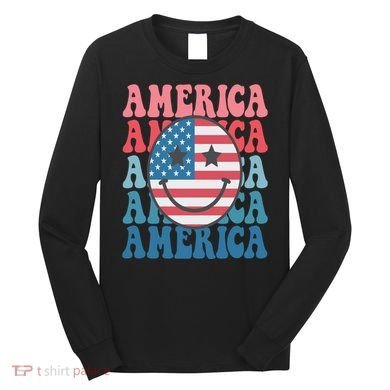 America Smiley Face Long Sleeve Shirt