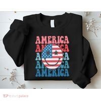 America Smiley Face Sweatshirt thumb 2