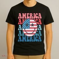 America Smiley Face T-Shirt thumb 3