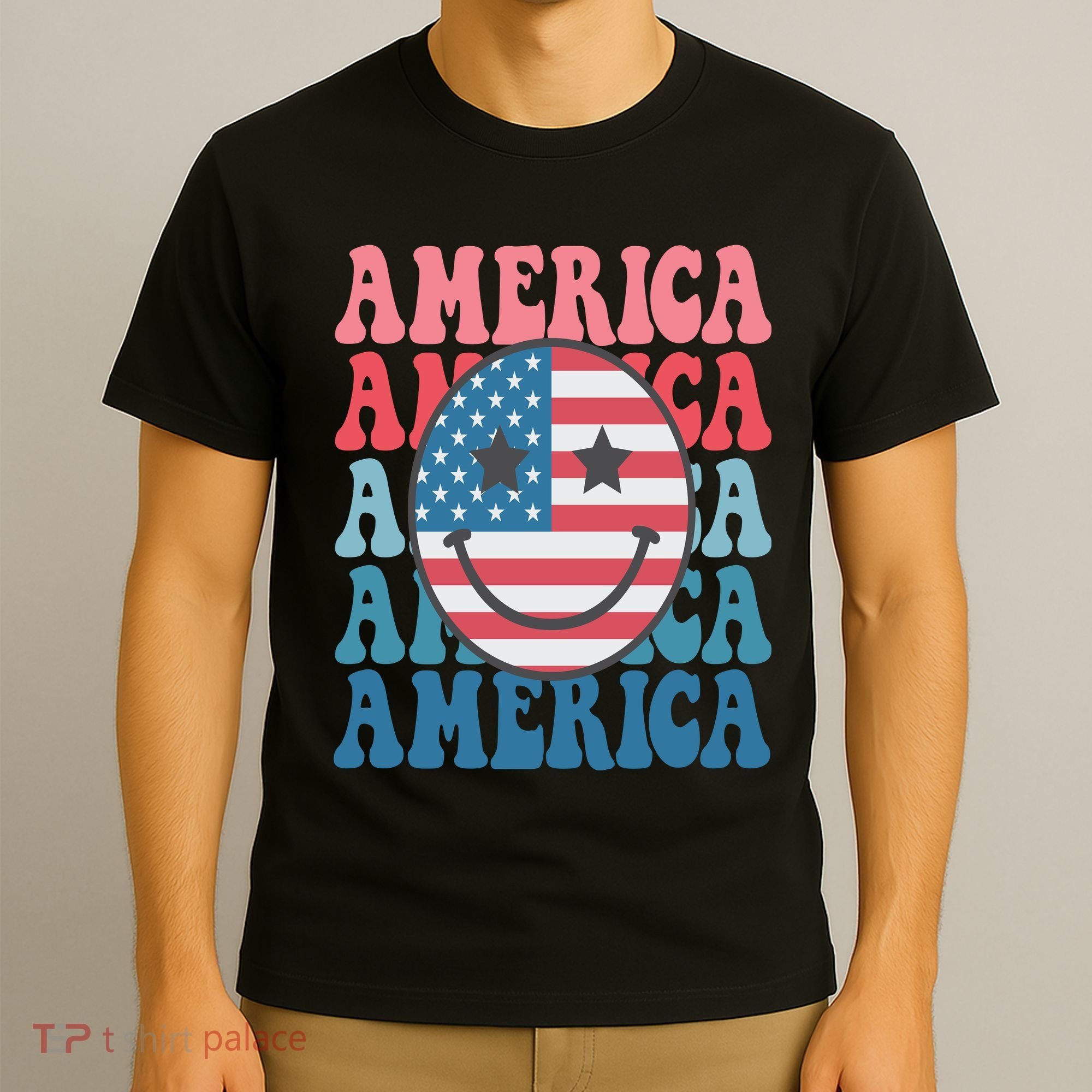 America Smiley Face T-Shirt