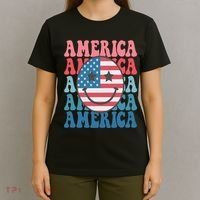 America Smiley Face T-Shirt thumb 4