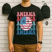America Smiley Face T-Shirt thumb 6