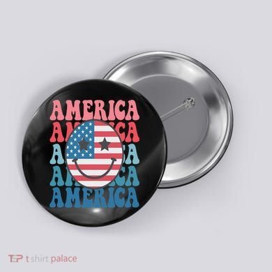 America Smiley Face Button