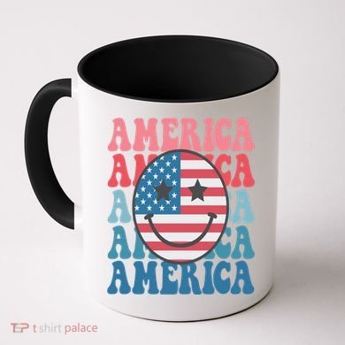 America Smiley Face Coffee Mug