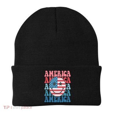 America Smiley Face Beanie