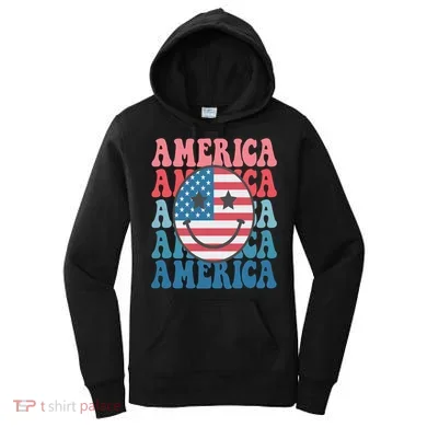 America Smiley Face Women's Hoodie