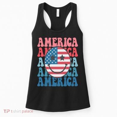 America Smiley Face Women's Tank Top
