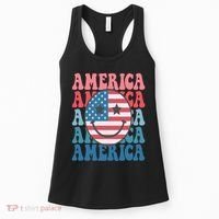 America Smiley Face Women's Tank Top thumb 0
