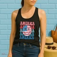 America Smiley Face Women's Tank Top thumb 2
