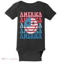America Smiley Face Baby Bodysuit thumb 0