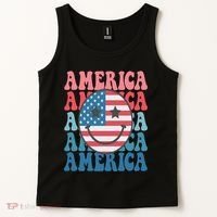America Smiley Face Tank Top thumb 2