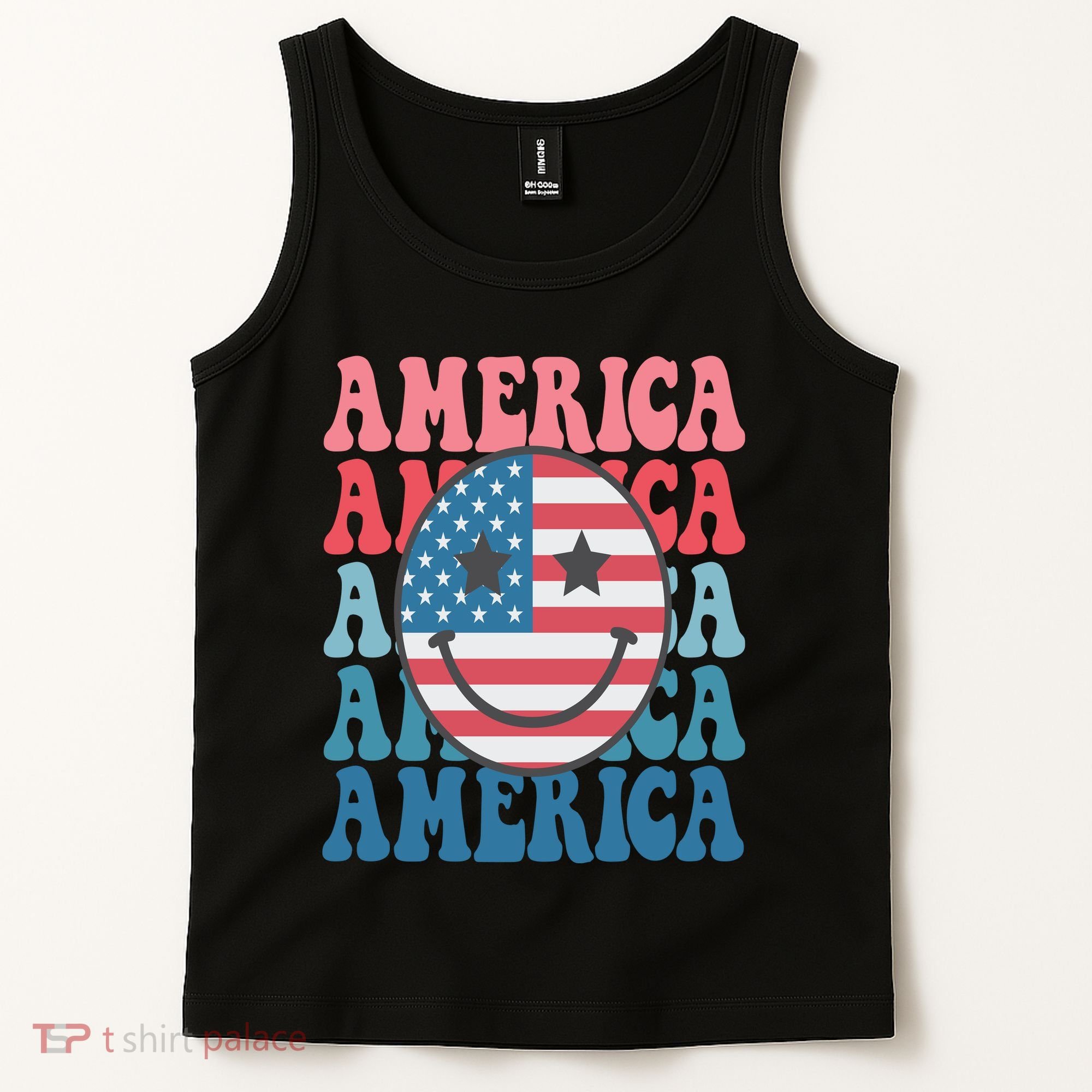 America Smiley Face Tank Top
