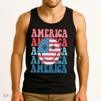America Smiley Face Tank Top thumb 3