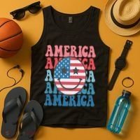 America Smiley Face Tank Top thumb 4