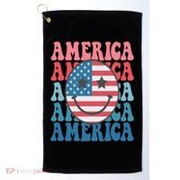 America Smiley Face Golf Towel thumb 0