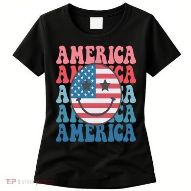 America Smiley Face Women's T-Shirt