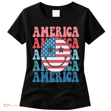 America Smiley Face Women's T-Shirt