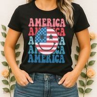 America Smiley Face Women's T-Shirt thumb 2