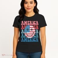 America Smiley Face Women's T-Shirt thumb 4