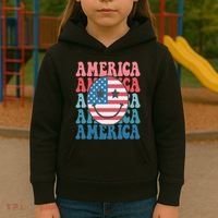 America Smiley Face Kids Hoodie thumb 3