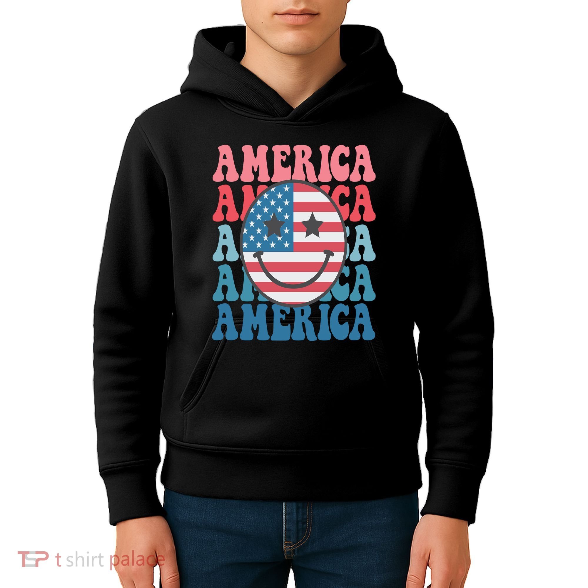 America Smiley Face Kids Hoodie