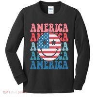 America Smiley Face Kids Long Sleeve Shirt thumb 0