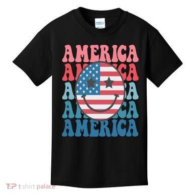 America Smiley Face Kids T-Shirt