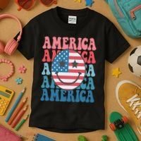 America Smiley Face Kids T-Shirt thumb 3