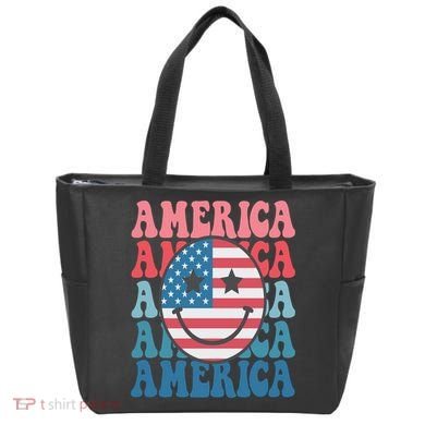 America Smiley Face Tote Bag