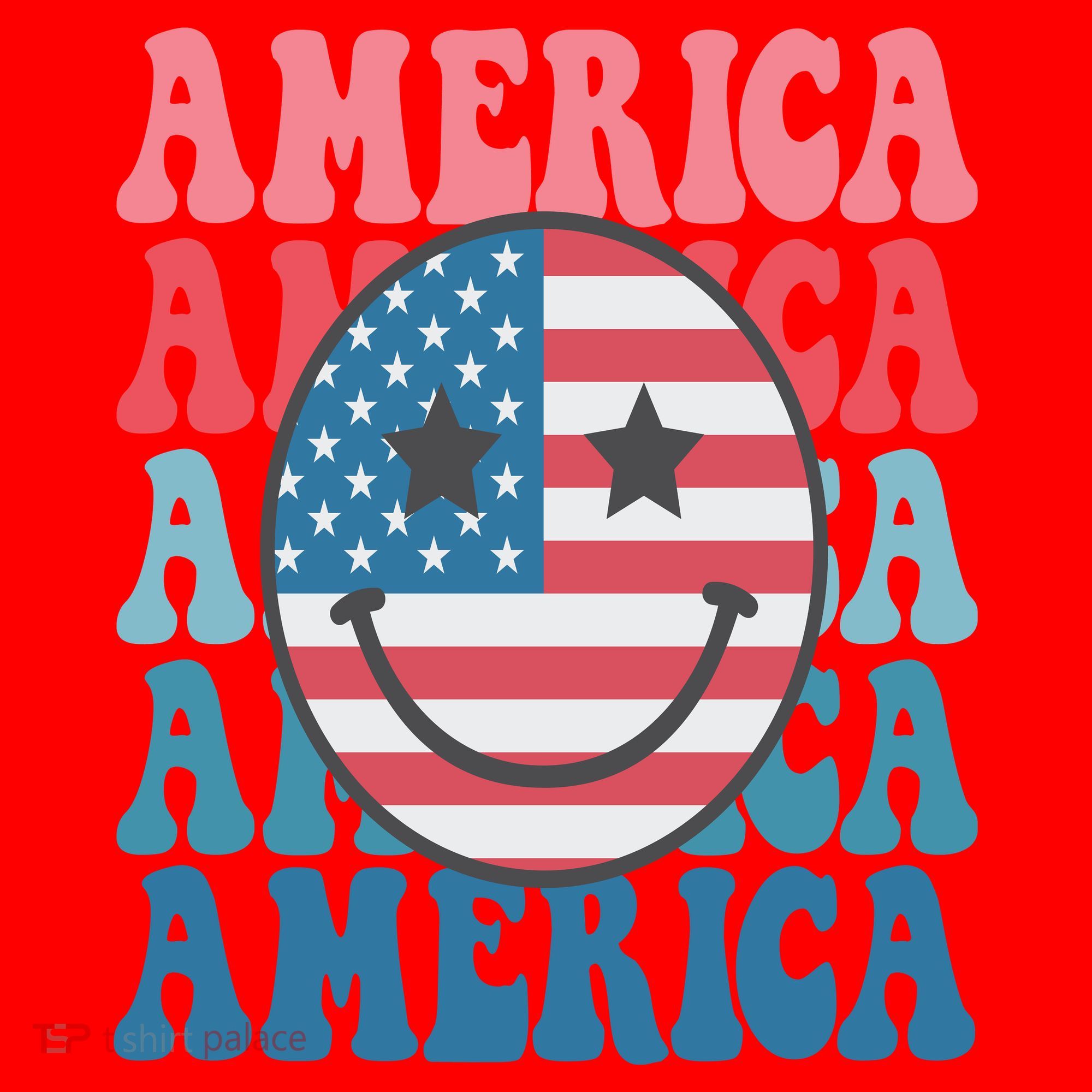 America Smiley Face Santa Hat
