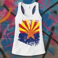 Arizona State Flag Faded Flag Of Arizona Women's Tank Top thumb 3