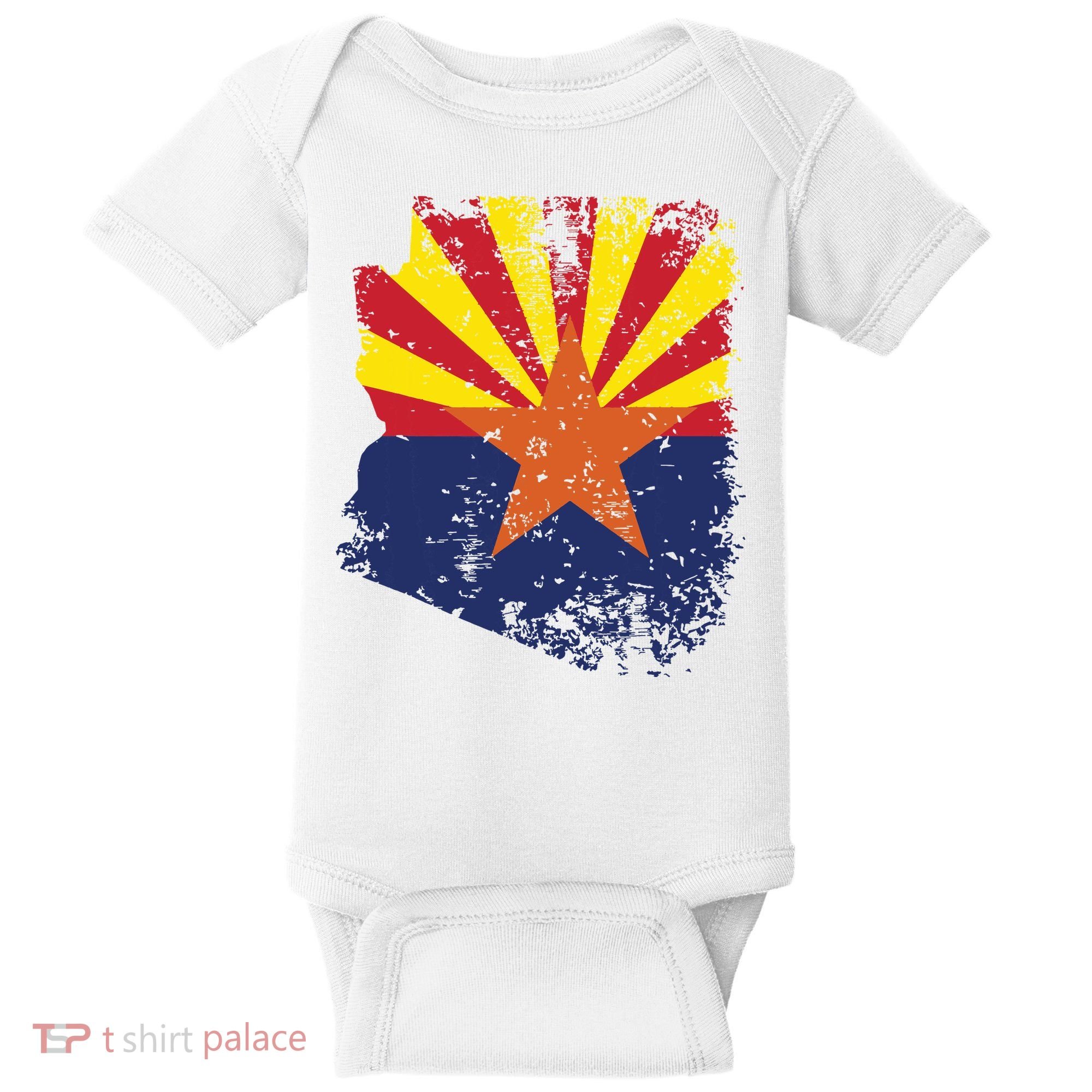 Arizona State Flag Faded Flag Of Arizona Baby Bodysuit