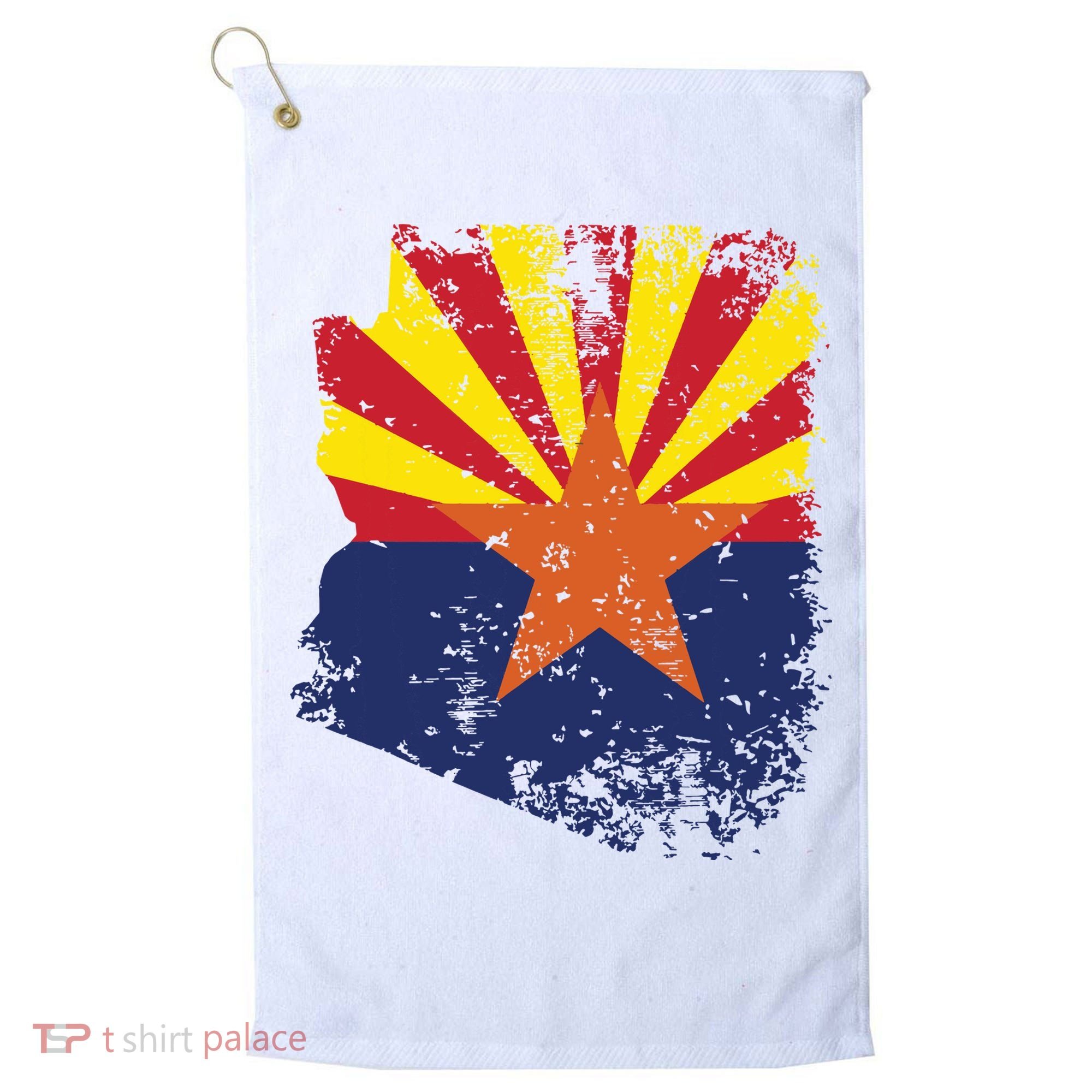 Arizona State Flag Faded Flag Of Arizona Golf Towel