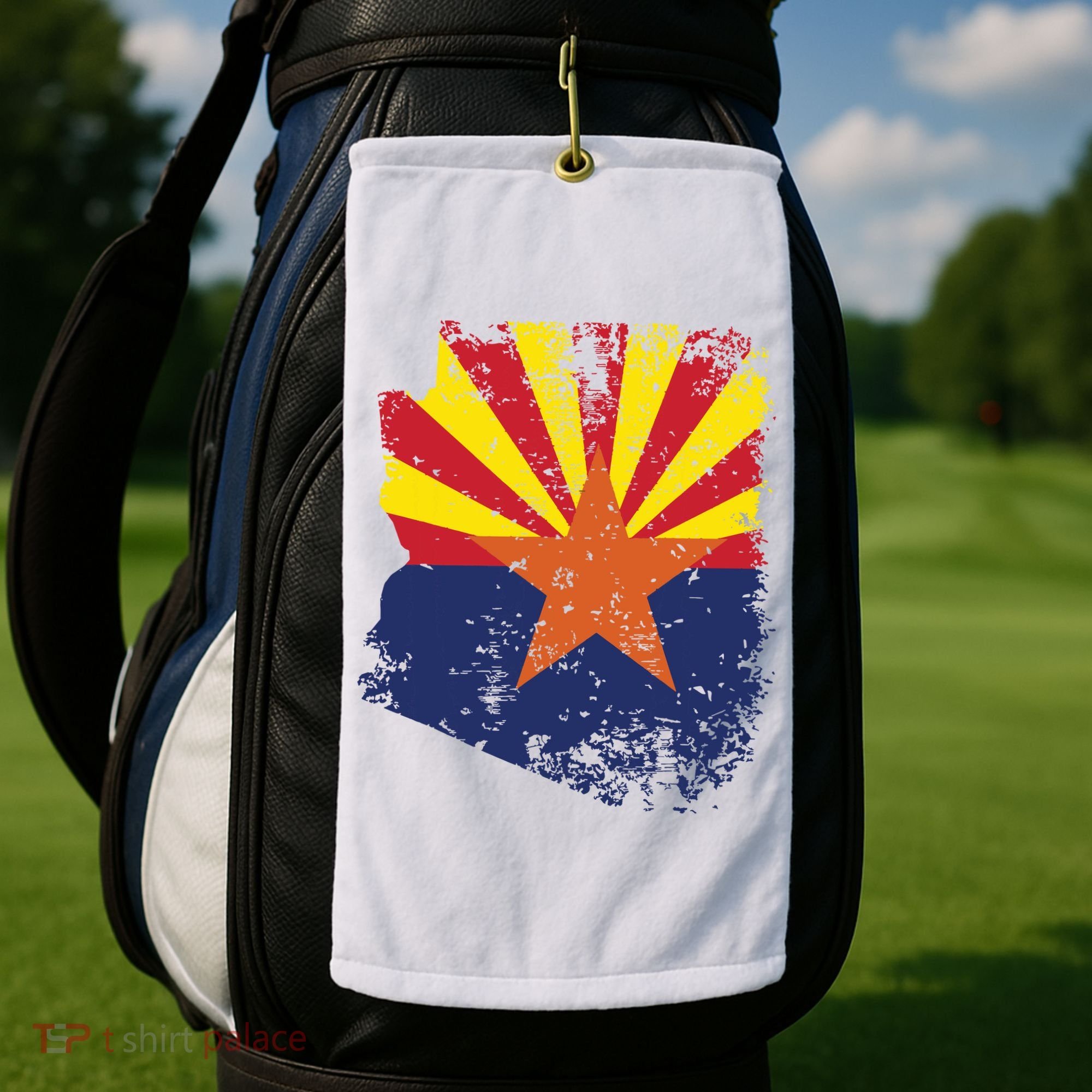 Arizona State Flag Faded Flag Of Arizona Golf Towel
